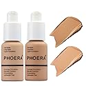 BestLand 2Pack PHOERA Foundation Full Coverage Liquid Foundation Cream - Long-lasting Lightweight Concealer - Oil-Free Formula - Natural Shade Beauty & Personal Care Hilareco