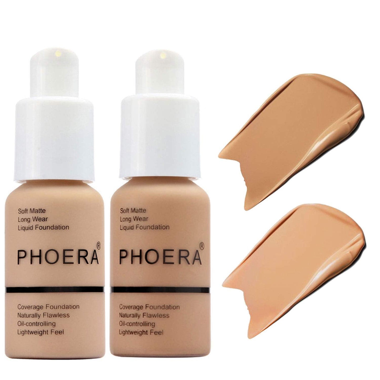 BestLand 2Pack PHOERA Foundation Full Coverage Liquid Foundation Cream - Long-lasting Lightweight Concealer - Oil-Free Formula - Natural Shade Beauty & Personal Care Hilareco