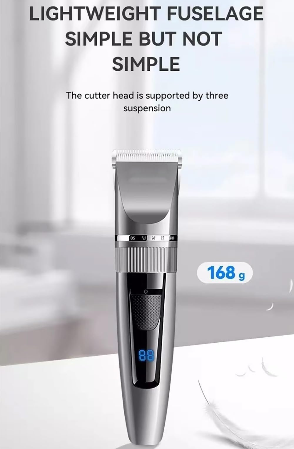 QDKVTNDJZ Hair Cutting Tool, Clippers Cordless Ceramic Blade Trimmer Electric Professional Grooming Kit Rechargeable LED Display Beauty and Personal Care QDKVTNDJZ