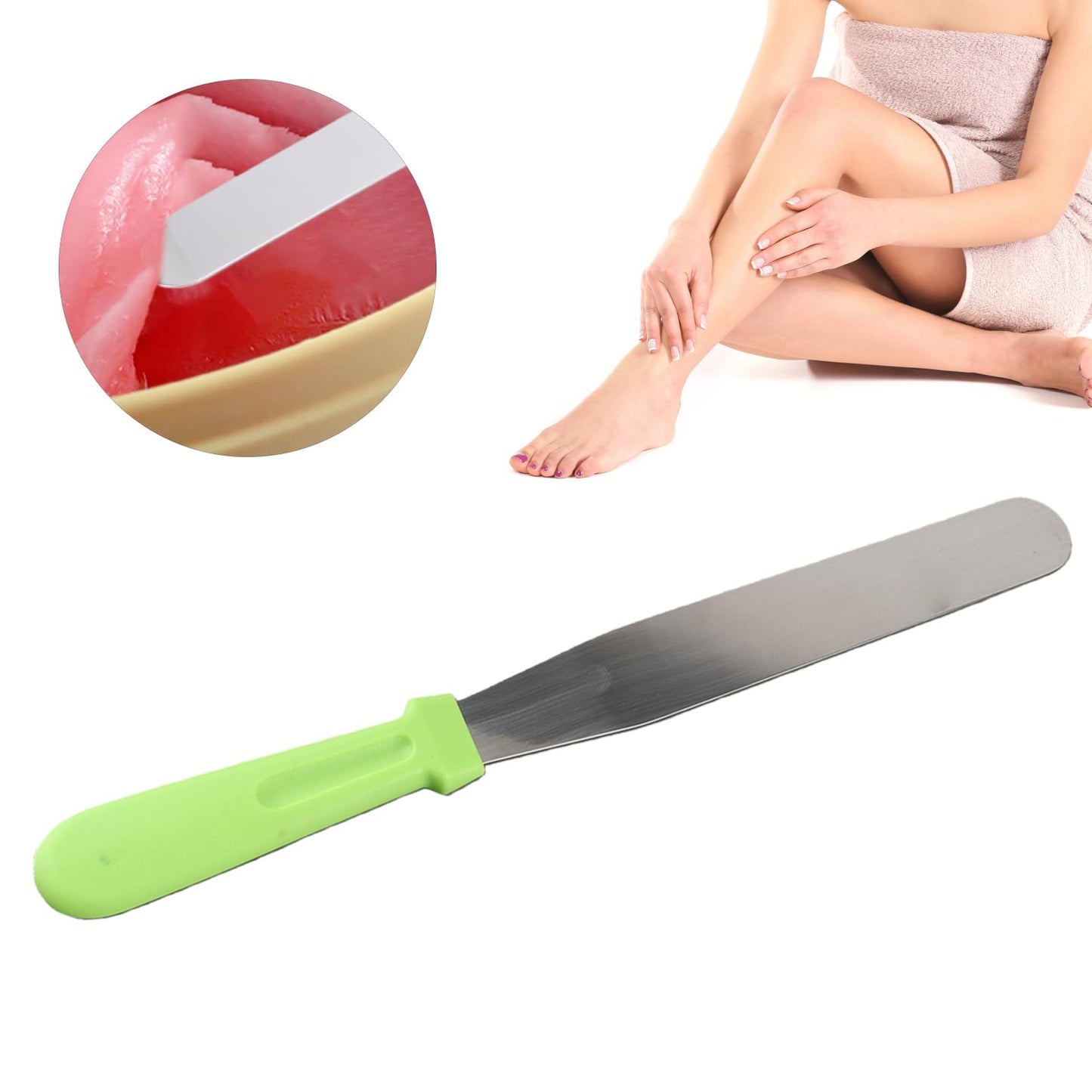 Wax Spatula, Wax Applicator Sticks with Ergonomic Handle 8 Inch Stainless Steel Hair Removal Spatula Straight Wax Mixing Knife for Home and Salon Use Beauty and Personal Care Ymiko