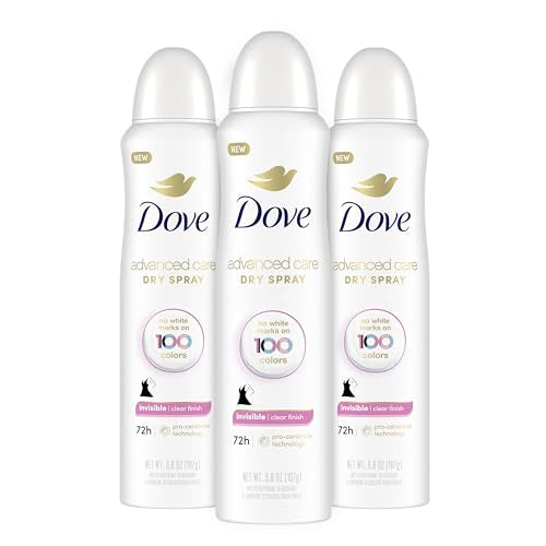 Dove Advanced Care Antiperspirant Deodorant Spray Clear Finish 3 Count Invisible antiperspirant Deodorant Tested on 100 colors 72-Hour Odor and Sweat Beauty and Personal Care Dove