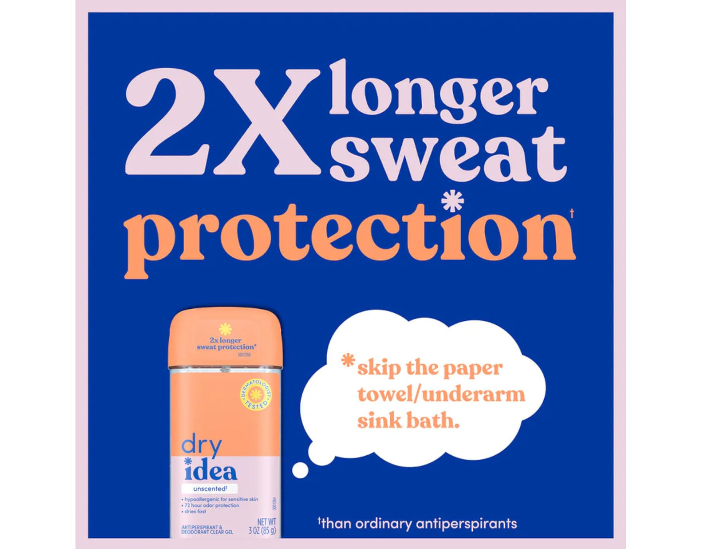 DRY IDEA Advanced Dry Unscented Antiperspirant & Deodorant Clear Gel, 3 Oz (Pack of 3) Beauty & Personal Care Dry Idea