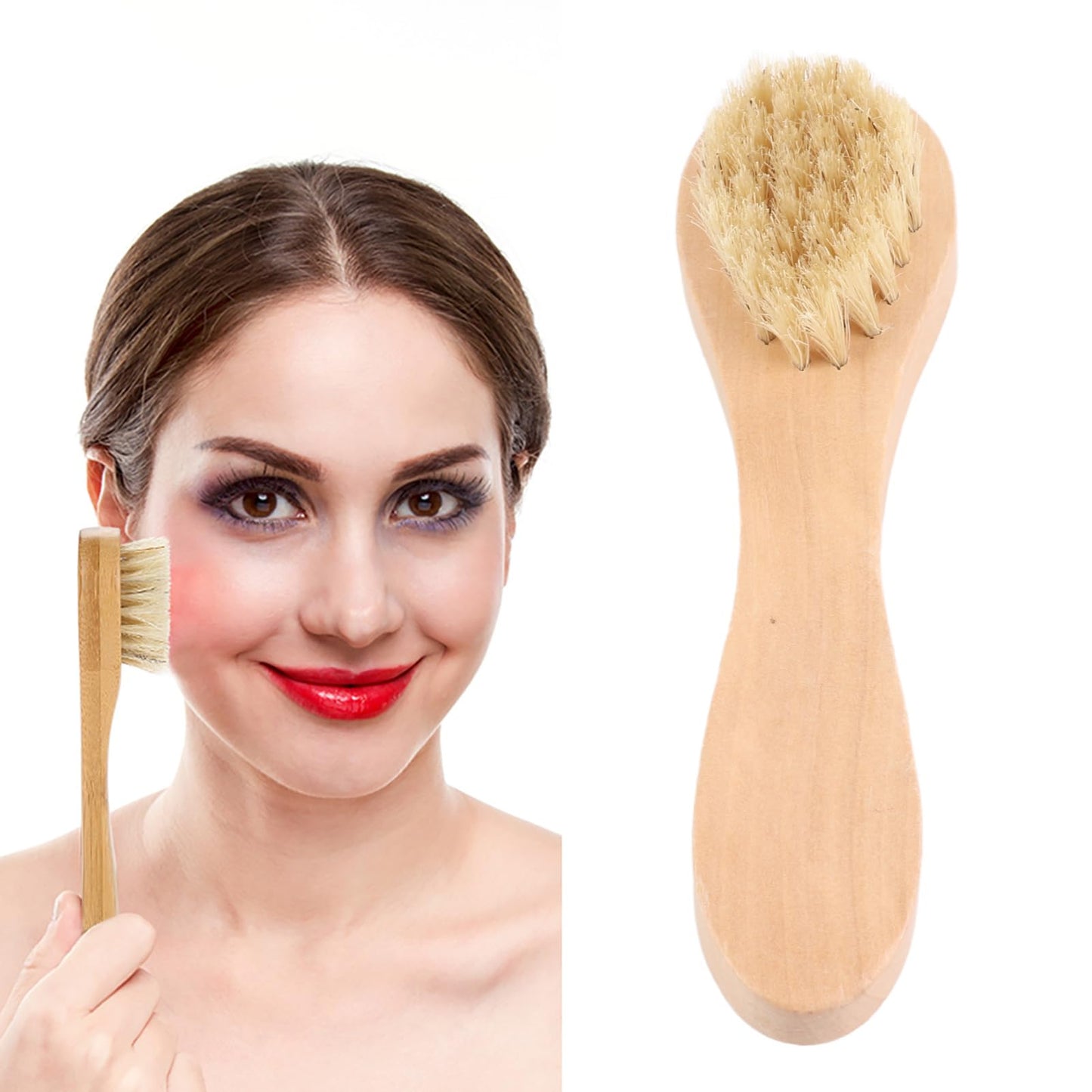 Sonew Face Brushes for Cleansing and Exfoliating Soft Wood Handle Brushing Scrubbing Skin Cleaning Scrub Scrubber Brush for Men Women Beauty & Personal Care Sonew