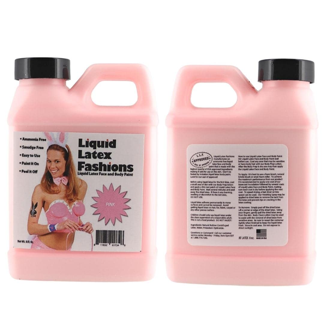 Pink 8 Oz - Liquid Latex Body Paint, Ammonia Free No Odor, Easy On and Off, Cosplay Makeup, Creates Professional Monster, Zombie Arts Beauty & Personal Care Liquid Latex Fashions