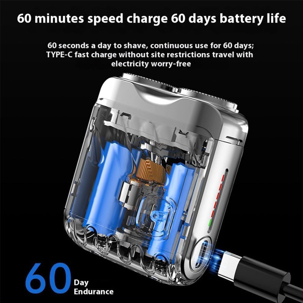 Skyworl Mini Shaver, Beard Shavers Portable Suitcase Design, Mini Portable Electric Shaver for Men Waterproof, Fast Charging Long Battery Life Beauty and Personal Care Rhycoma
