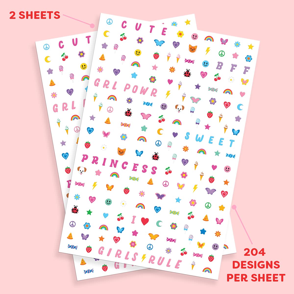 xo, Fetti Kids Nail Stickers - 816 Decals | Birthday Girl Party Favors, DIY Home Activity, Gift, Cute Nail Transfer, Groovy, Princess, Girl Power Beauty & Personal Care xo, Fetti