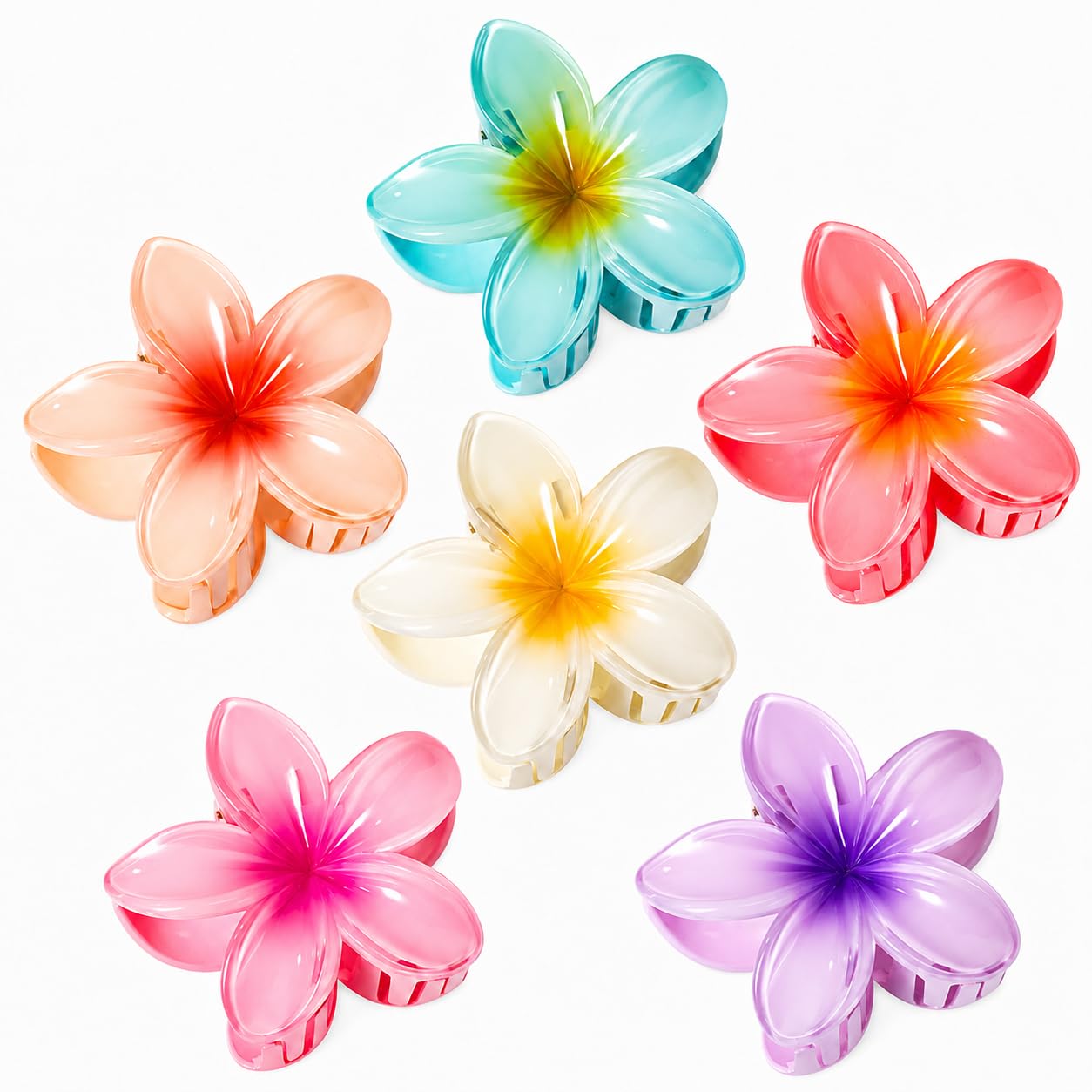 Vigorpace 6 Pcs Flower Hair Claw Clips for Women Girls, Hawaiian Hibiscus Hair Clips, Cute Summer Beach Hair Accessories for Thick Thin Hair Beauty and Personal Care Vigorpace