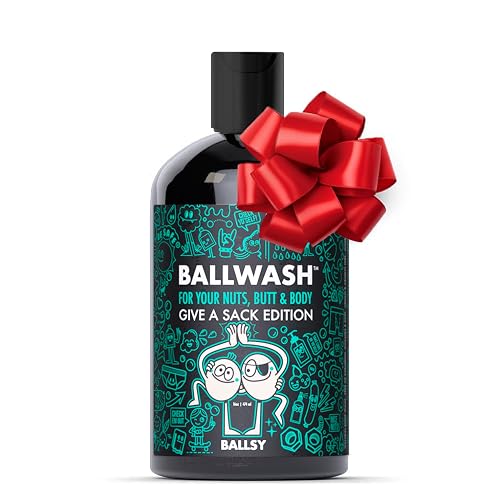 Ballsy Give-A-Sack Charcoal Body Wash for Men - 16 Oz with Pump, Mint & Mandarin - Moisturizing Men's Bodywash with Coconut Oil Beauty & Personal Care Ballsy