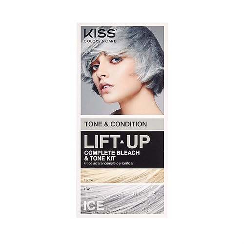 KISS Lift Up Complete Hair Bleach Kit with Revitalizing Plex Serum to Protect from Damage, Maximum Strength to Lighten Dark or Resistant Hair Beauty & Personal Care KISS