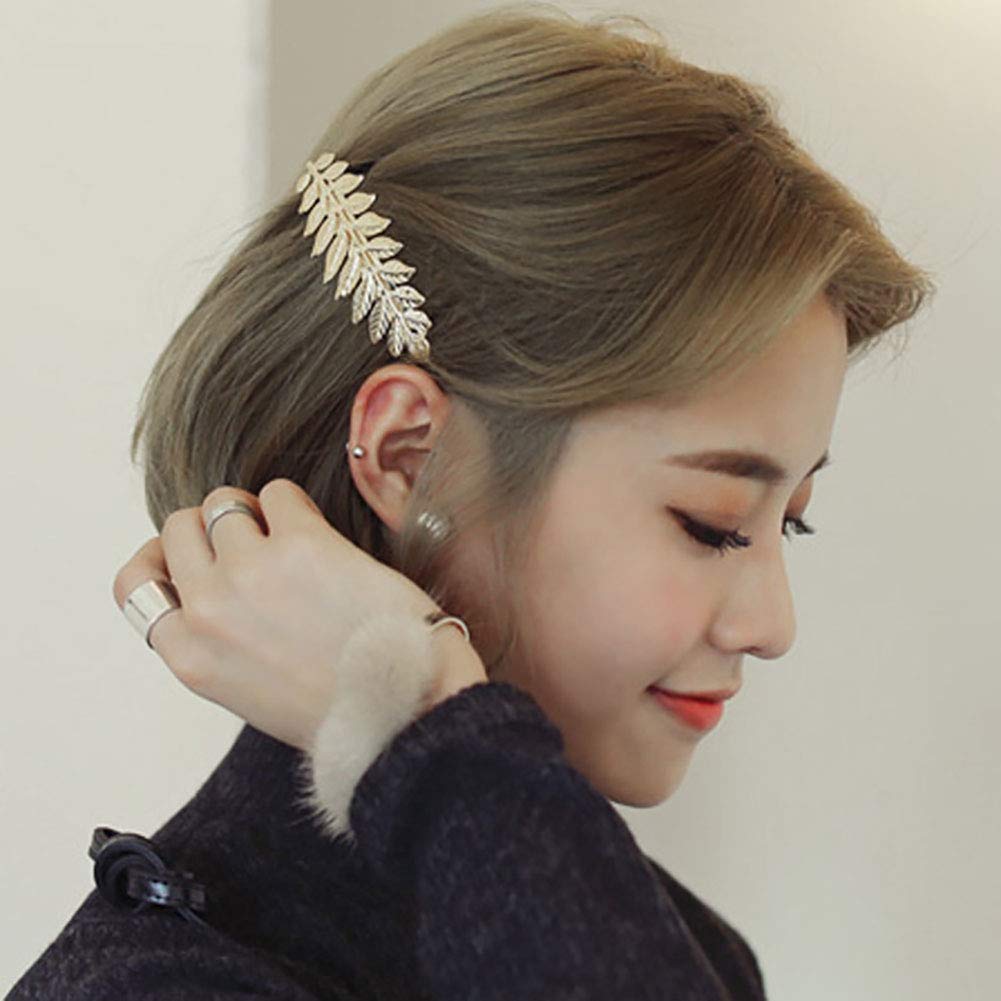 2 Pcs Toga Party Greek Goddess Costume - Gold Leaves Hair Barrettes Beauty & Personal Care Kukiwhy