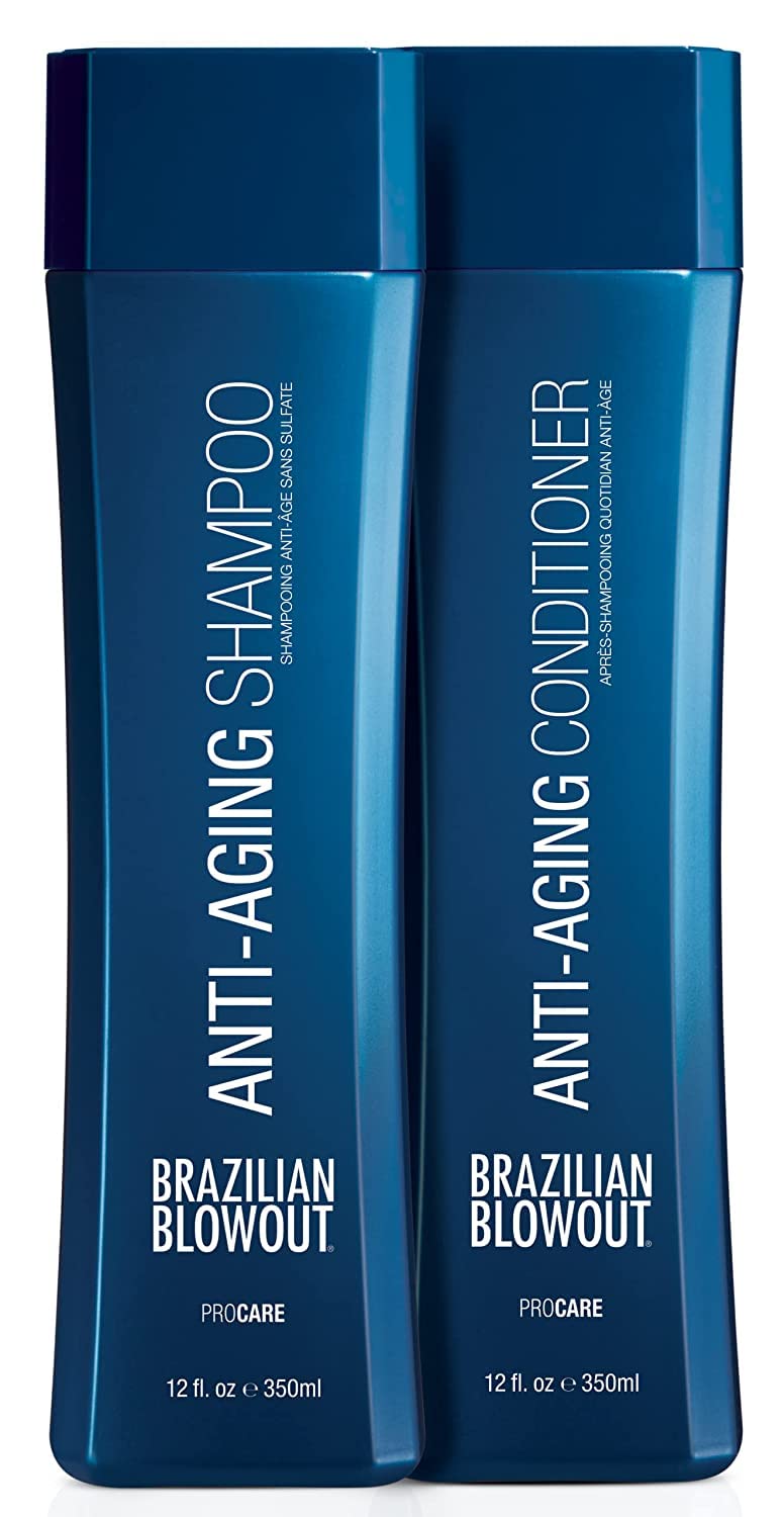 Brazilian Blowout Anti-Aging Shampoo & Conditioner, for Dry Frizzy Hair- Cleanses, Restores Density For Younger-Looking Hair; Sulfate-Free Beauty & Personal Care BRAZILIAN BLOWOUT