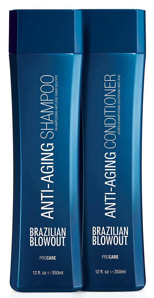 Brazilian Blowout Anti-Aging Shampoo & Conditioner, for Dry Frizzy Hair- Cleanses, Restores Density For Younger-Looking Hair; Sulfate-Free Beauty & Personal Care BRAZILIAN BLOWOUT