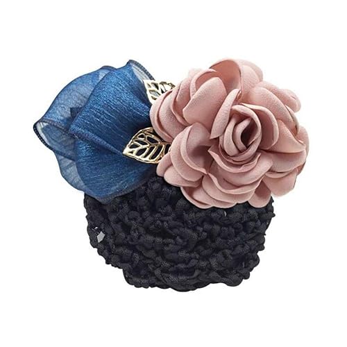 Women Hair Bun Cover Net Snood Hairnet Bowknot Decor Barrette Hair Clip Bow Ribbon Flower Hair Accessories For Stewardess Banks Hotels Restaurant Beauty & Personal Care NATUWORLD