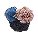 Women Hair Bun Cover Net Snood Hairnet Bowknot Decor Barrette Hair Clip Bow Ribbon Flower Hair Accessories For Stewardess Banks Hotels Restaurant Beauty & Personal Care NATUWORLD