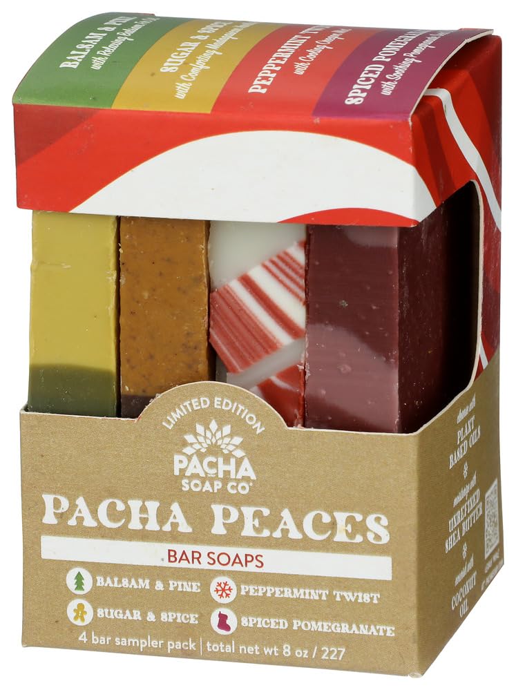 Pacha Soap Pacha Peaces Seasonal Scents Bar Soap 4ct, 8 OZ Beauty & Personal Care Pacha Soap Co