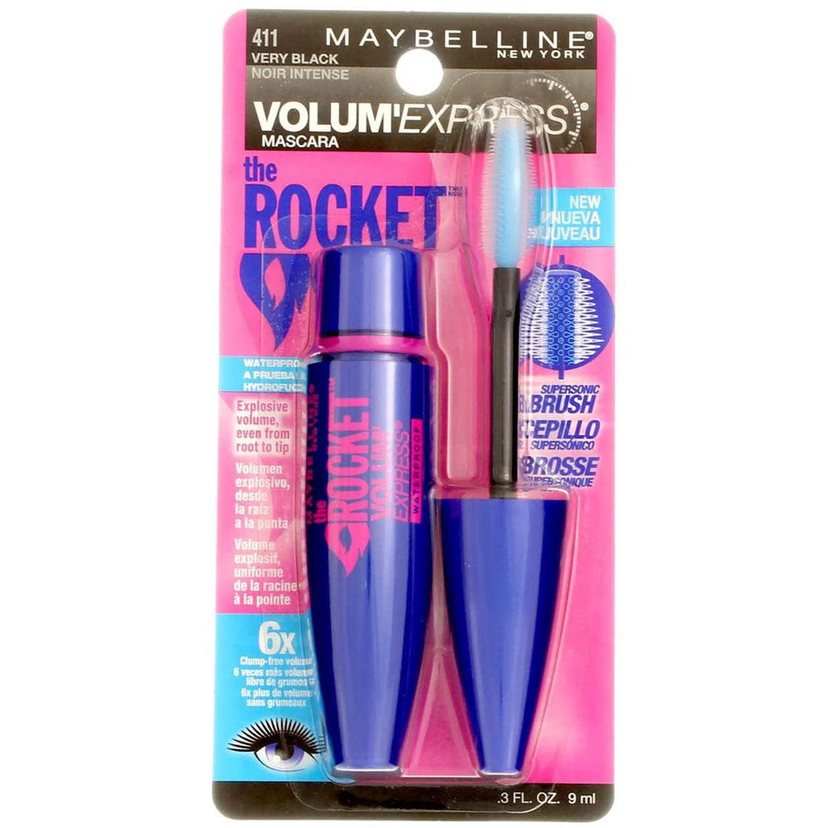 Maybelline New York Volume' Express The Rocket Waterproof Mascara, Very Black, 0.3 Fluid Ounce Beauty & Personal Care MAYBELLINE