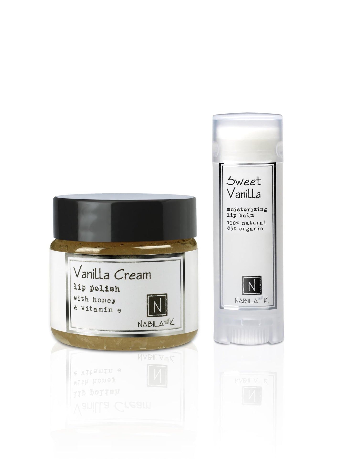 Vanilla Kisses Lip Set - Vanilla Cream Lip Polish & Organic Lip Balm - Exfoliate & Hydrate - Perfect Stocking Stuffer & Gift Set Beauty and Personal Care Nabila K