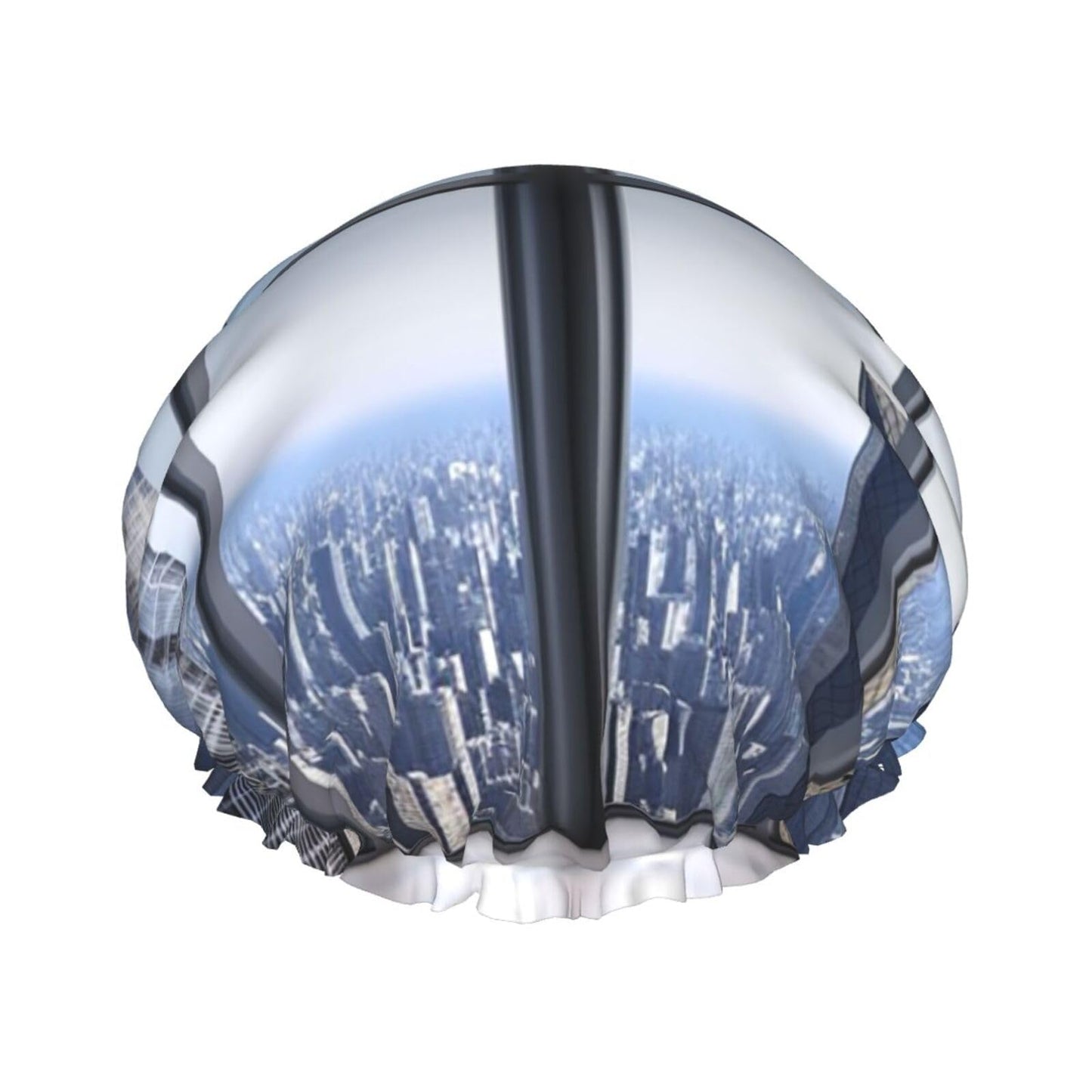 Skyscraper Buildings Shower Cap for Women Men Large Reusable Shower Bonnet Double-Layer Waterproof Bath Caps Elastic Band Hair Hat for All Hairstyles Beauty and Personal Care BWLHJKE