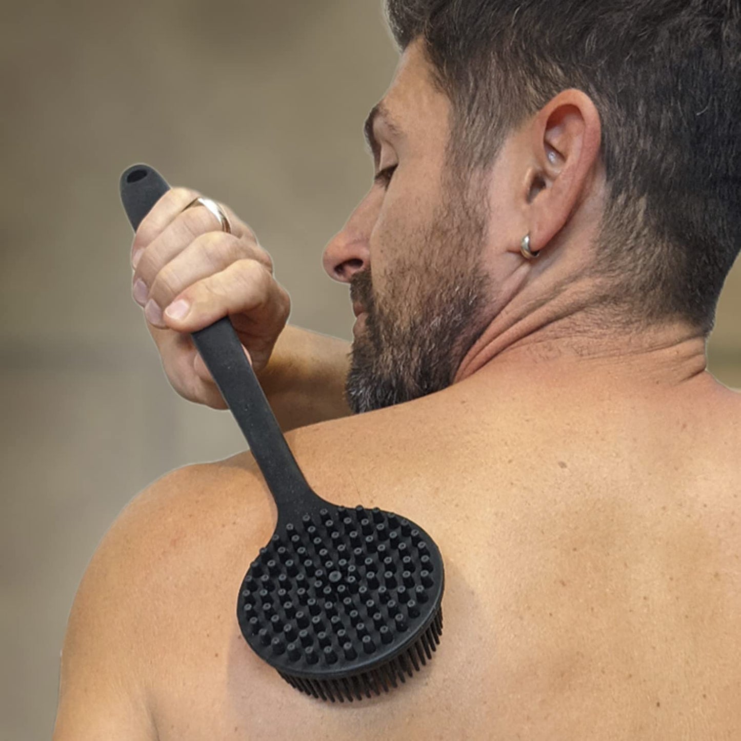 Pete & Pedro Long Handle Back & Body Shower Scrub Brush for Men & Women - Two-Sided Bath Tool to Reach Hard Spots - Short, Stubby Exfoliate Bristles Beauty and Personal Care Pete & Pedro