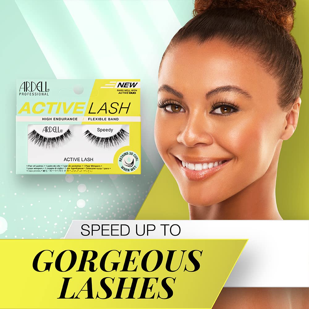 Ardell Active Lashes Speedy - Long-Lasting False Eyelashes, Sweat-Resistant, Natural Look Lashes for Active Wear Beauty & Personal Care Ardell