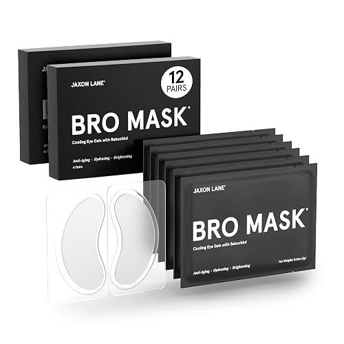 JAXON LANE BRO MASK Under Eye Patches for Men - Cooling Eye Patches for Dark Circles and Puffiness with Caffeine, Niacinamide, Hyaluronic Acid (2 x 6 Beauty & Personal Care JAXON LANE