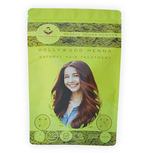Hollywood Henna Hair Powder (Herbal Henna Powder - 227g) Hair Treatment 100% Organic Henna Powder for Hair Coloring & Conditioning Chemical Cruelty Beauty & Personal Care Hollywood Henna