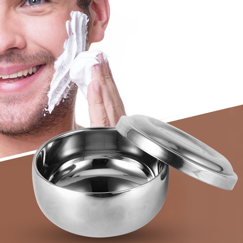 Shaving Soap Bowl with Lid for Men - Premium Stainless Steel Beard Shaving Cup, 4-Inch Deep Foam Bowl for Cream & Lather, Durable & Rust-Proof Beauty and Personal Care Sonew