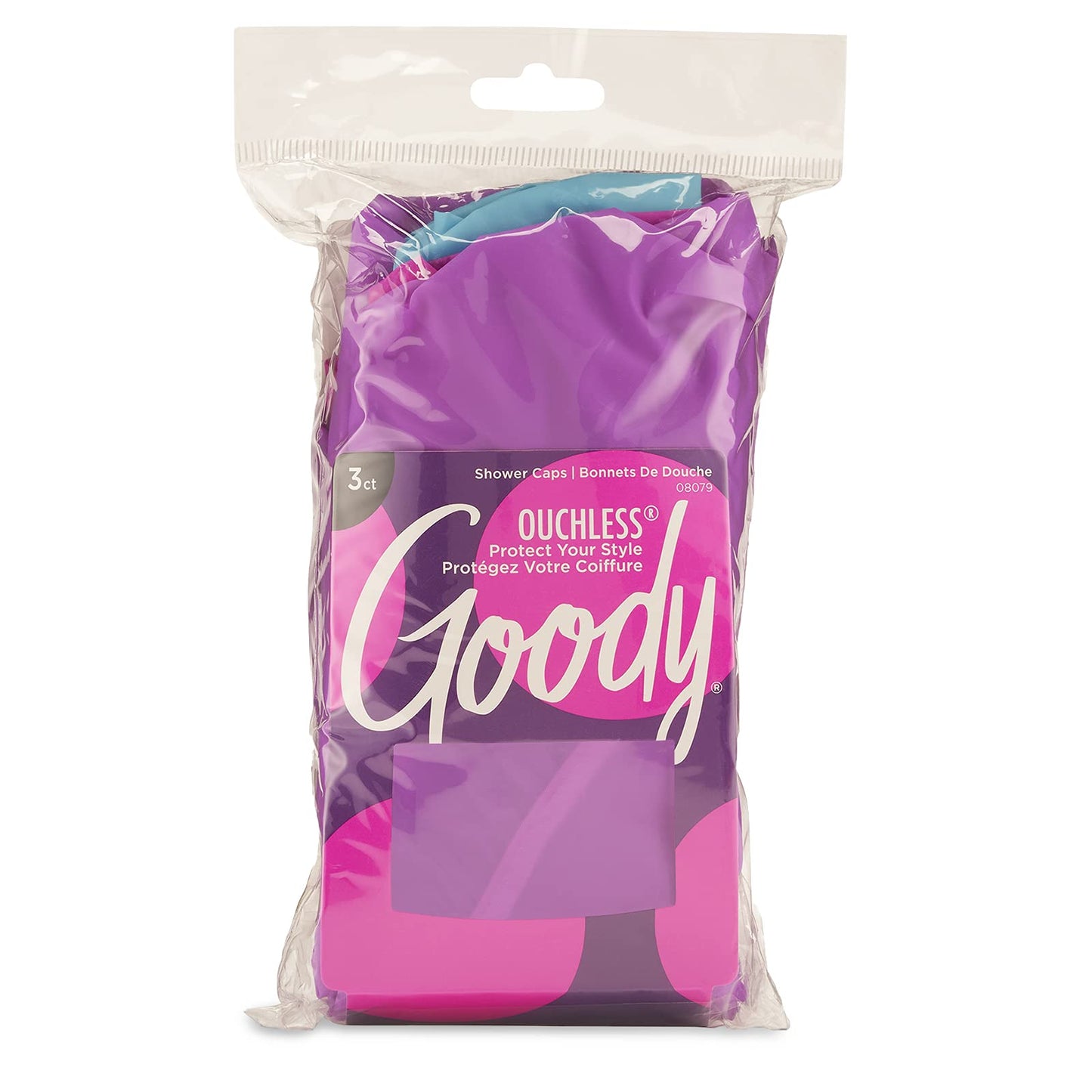 Goody Styling Essentials Shower Cap, 3 Count - Protect Your Hairstyle While Remaining Comfortable - Made With Durable And Waterproof Materials - Hair Beauty & Personal Care GOODY
