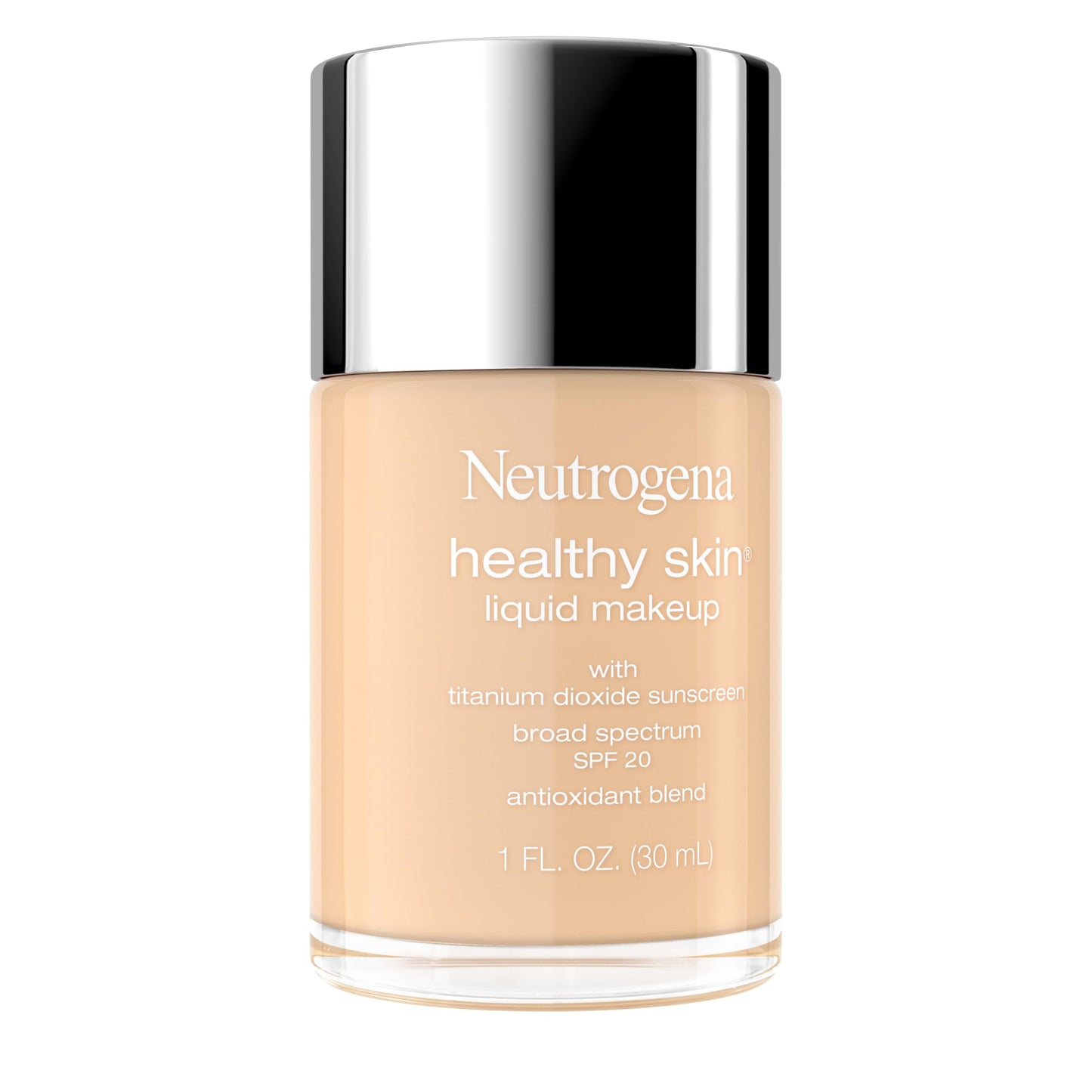 Neutrogena Healthy Skin Liquid Foundation Makeup Broad Spectrum SPF 20 Sunscreen, Medium Coverage, Vit B5, Antioxidants, All Day Wear, Warm Ivory Beauty & Personal Care Neutrogena