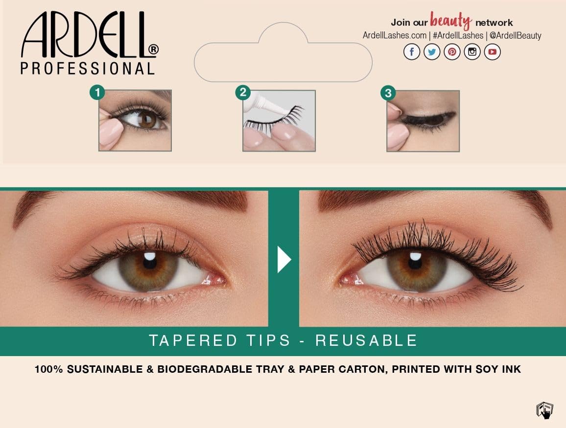 Ardell Eco Lashes 453, Sustainable Fibers False Eyelashes, Organic Cotton Band, Lightweight Natural Look, 1 Pair Beauty & Personal Care Ardell