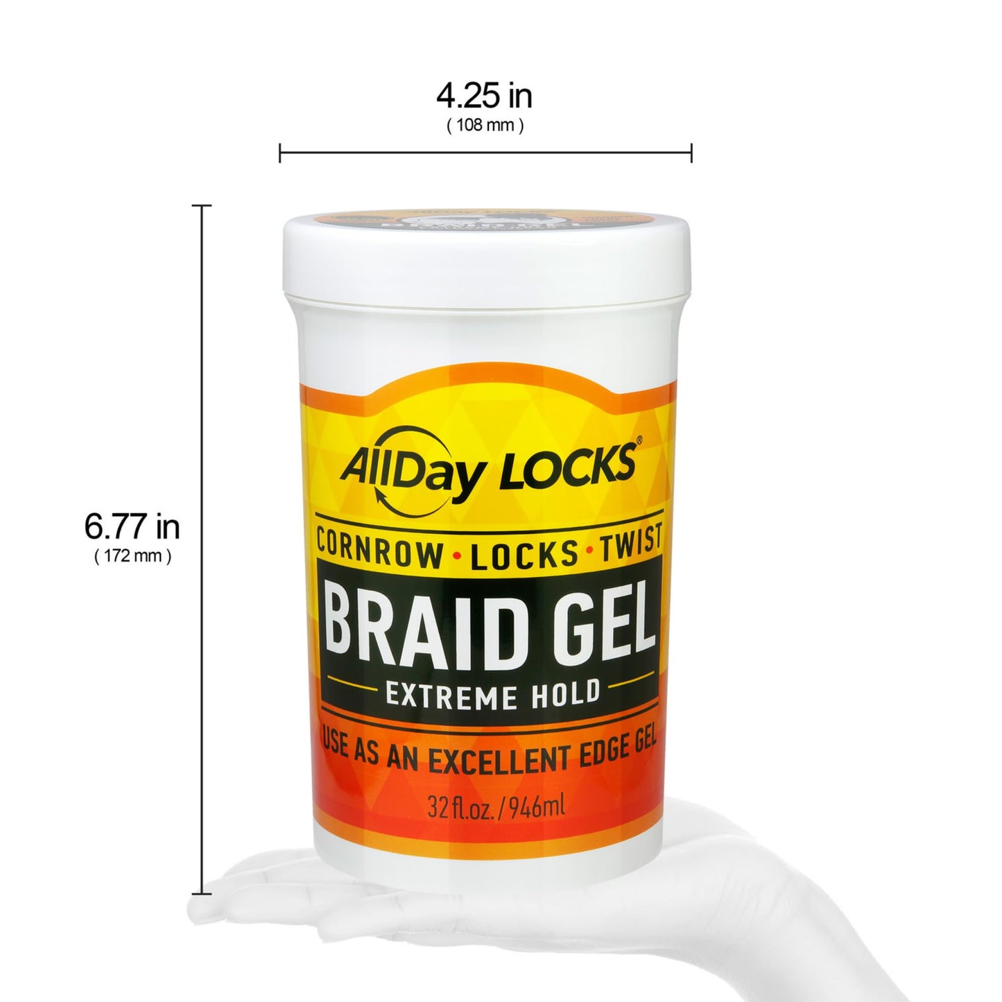 AllDay Locks Braid Gel Extreme Hold - Braiding Gel for Cornrows, Locks, & Twisting, Moisturizing Edge Control for Women and Men, Natural Formula Beauty & Personal Care AllDay Locks