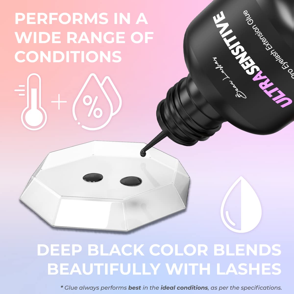 Sensitive Eyelash Extension Glue for Professionals | Low Humidity Strong Black Lash Adhesive for Long Lasting Semi Permanent Individual Lash Beauty & Personal Care BEAU LASHES