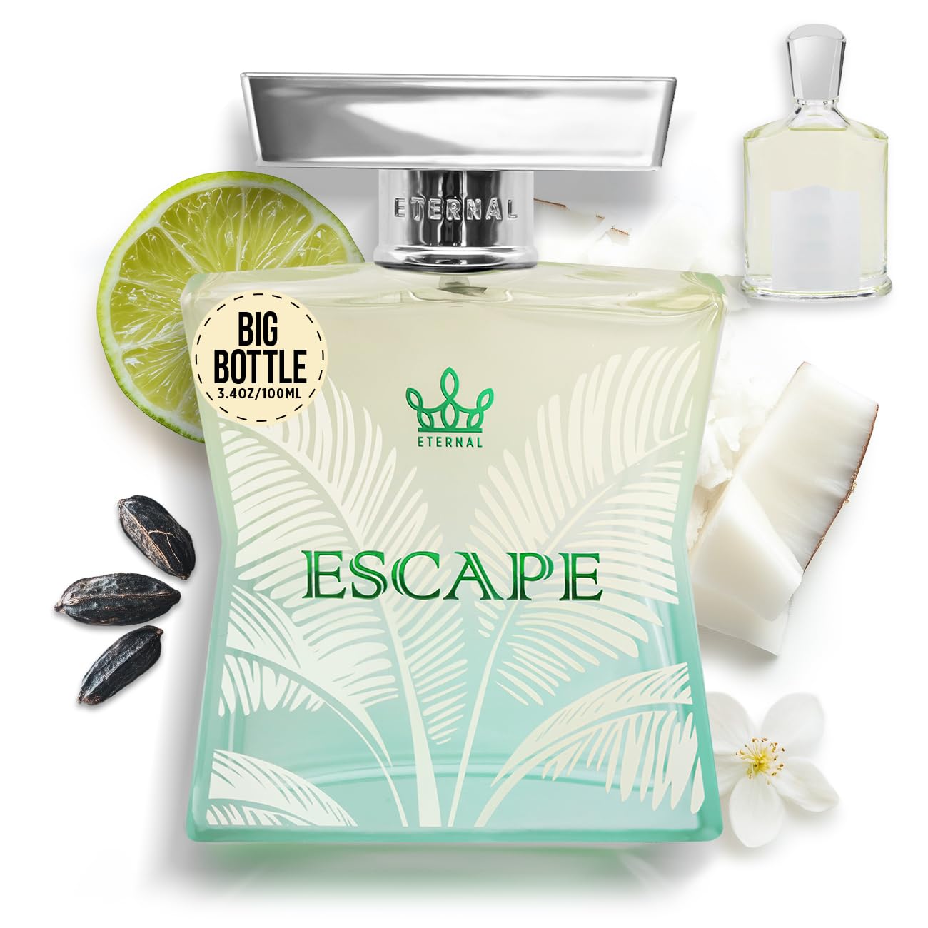 Eternal Fragrance - Eternal Escape - Inspired by Virgin Island Water - 3.4 oz (100ml) - EDP - Vegan - Clean Ingredients - Unisex Perfume for Men Beauty & Personal Care Eternal Fragrance