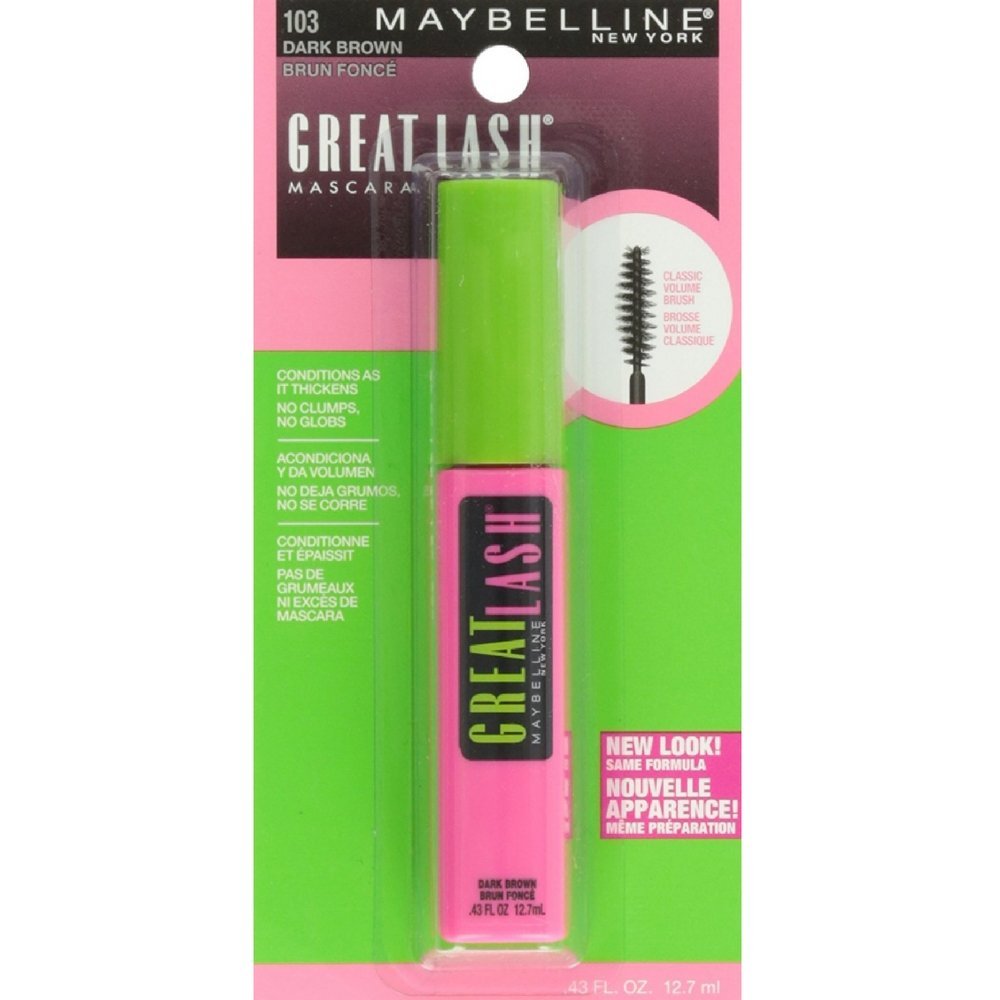 Maybelline Great Lash Washable Mascara, Dark Brown [103], 0.43 oz (Pack of 3) Beauty & Personal Care Maybelline New York