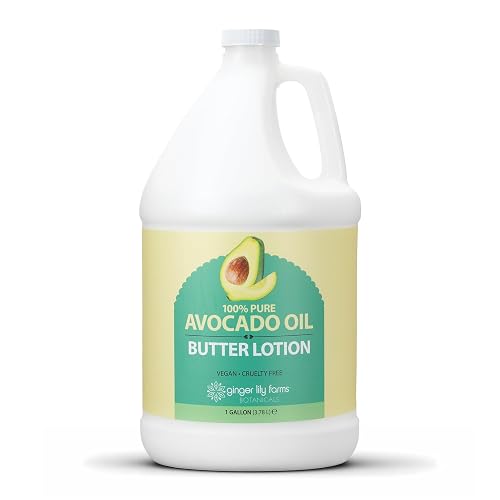 Ginger Lily Farms Botanicals 100% Pure Avocado Oil Butter Lotion for Dry Skin, 100% Vegan & Cruelty-Free, 1 Gallon (128 Fl Oz) Refill Beauty & Personal Care Ginger Lily Farms