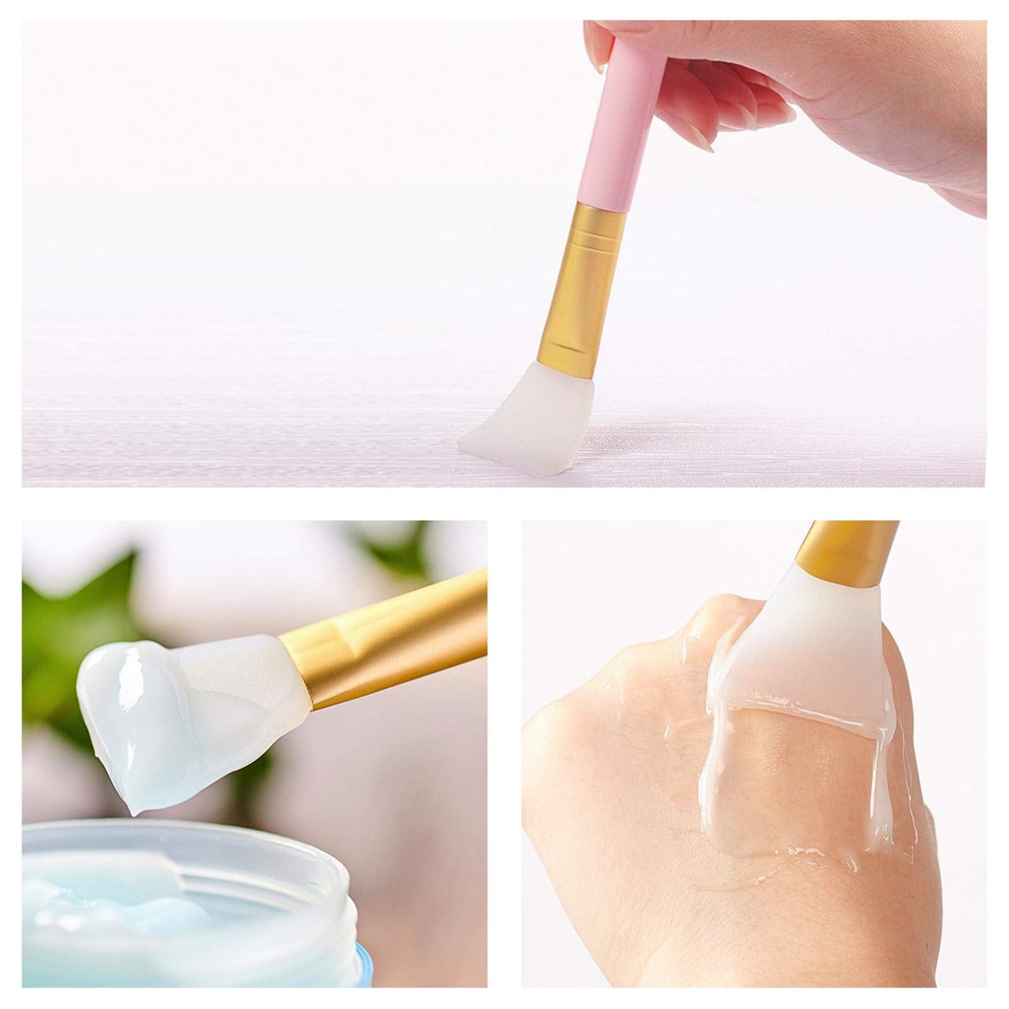 Cuttte 4pcs Silicone Face Mask Applicators, Flexible Facial Mud Masks Applicator, Hairless Moisturizers Tools, Soft Facial Brushes for Mud, Clay Beauty and Personal Care Cuttte