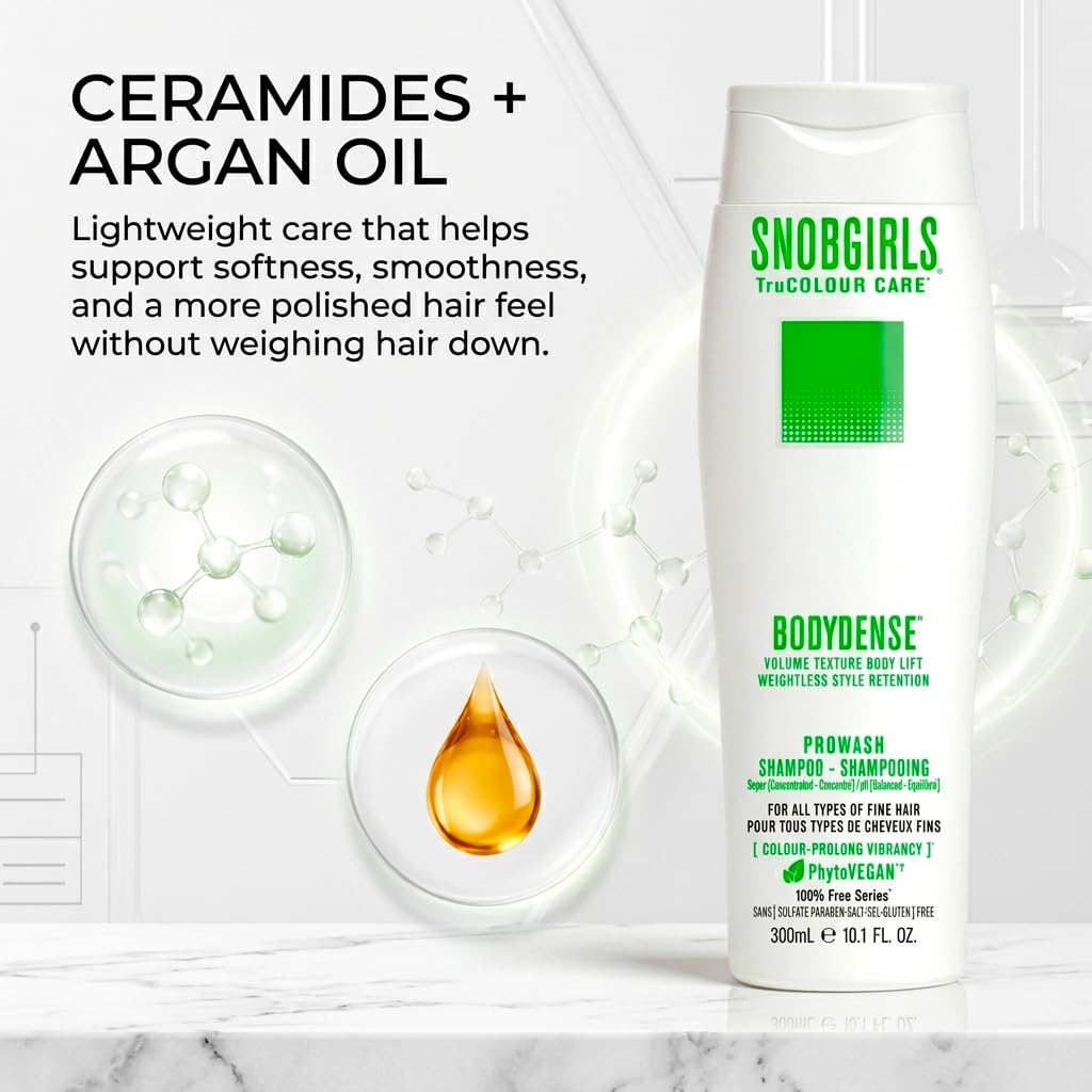 SNOBGIRLS BODYDENSE Plumping, Hydrating Volumizing Shampoo & Conditioner for Fine Hair Volume Texture Body Lift Beauty & Personal Care SNOB GIRLS