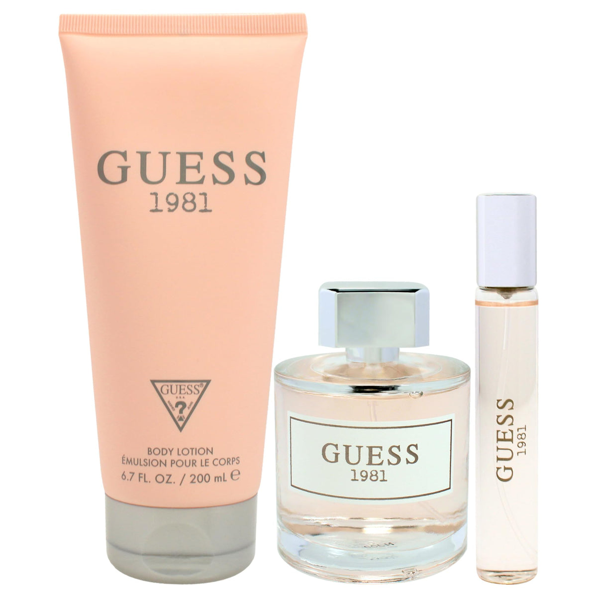 Guess 1981 for Women 3 Piece Gift Set, 3.4oz Eau De Toilette Spray + 0.5oz Eau De Toilette Spray + 6.7oz Body Lotion Beauty & Personal Care GUESS