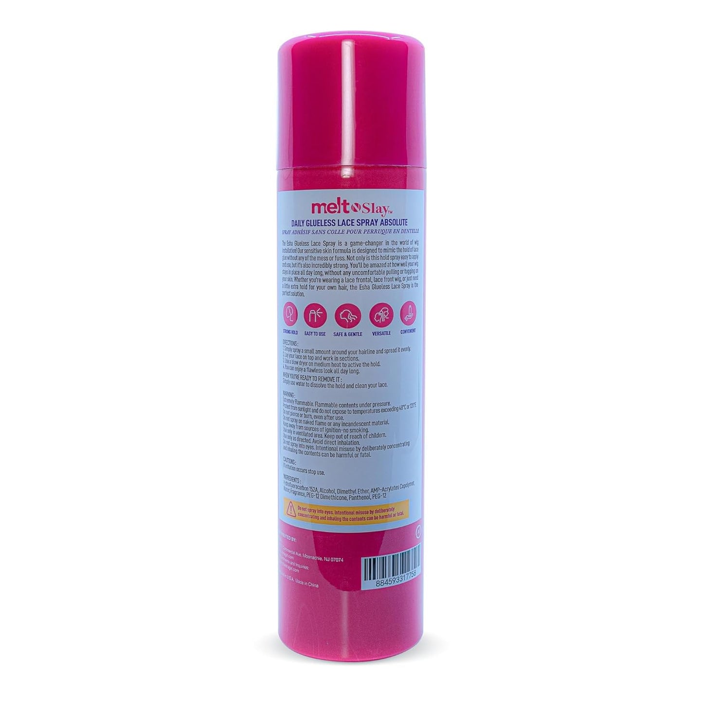 Esha Melt N Slay Glueless Lace Spray, Melting and Holding for Wigs, Lace Bond Adhesive Spray for Closure Wigs, Extensions, Strong, Natural Forming Beauty & Personal Care Esha