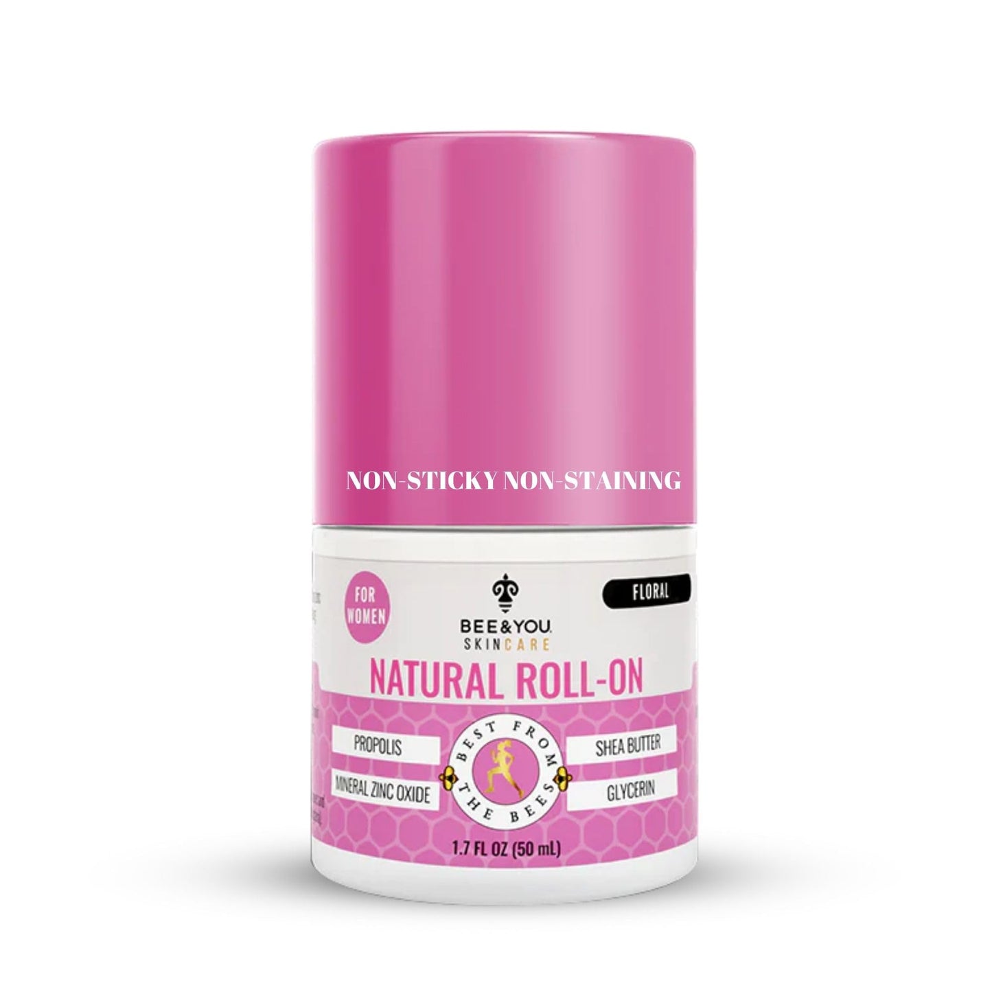 Bee and You All Natural Deodorant for Women, Single Pack, Roll On, Propolis, Shea Butter, Mineral Zinc, Floral Fresh Scent, Light, Fresh Cooling Beauty and Personal Care BEE & YOU