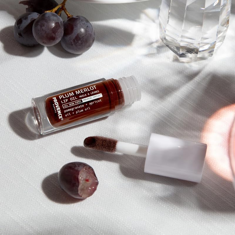Provence Beauty Plum Merlot Lip Oil - Hydrating Tinted Lip Oil for Women with Plant-Based Oils - Moisturizes, Nourishes & Softens Lips Beauty and Personal Care Provence Beauty