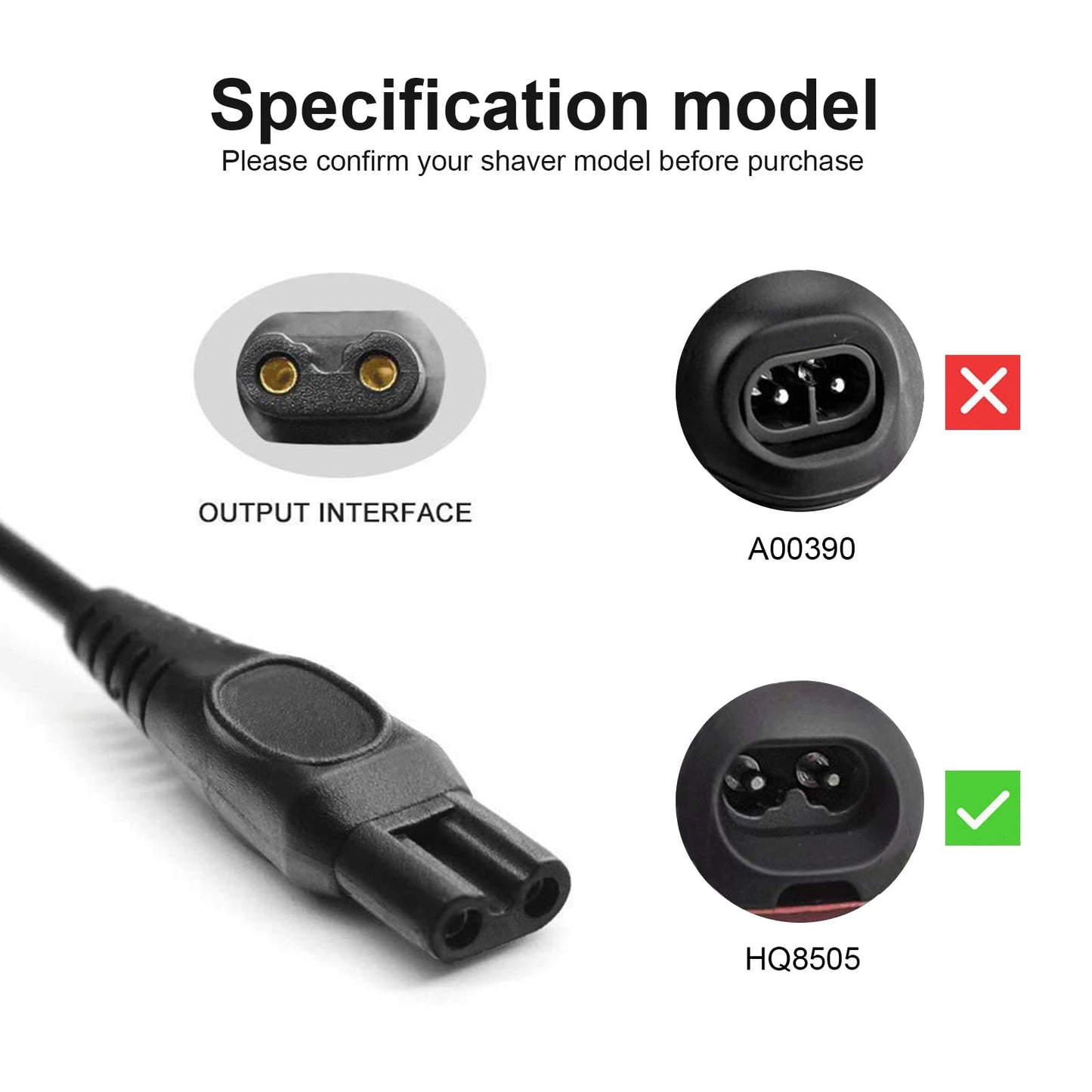 LinMei USB Charger Cord Fit for Philips Norelco QP2533 QP2520 QP2630 QP6510 QP6520 One Blade Trimmer HQ8505 HQ850 HQ840 Beard Shaver 5V USB Charging Beauty and Personal Care LinMei