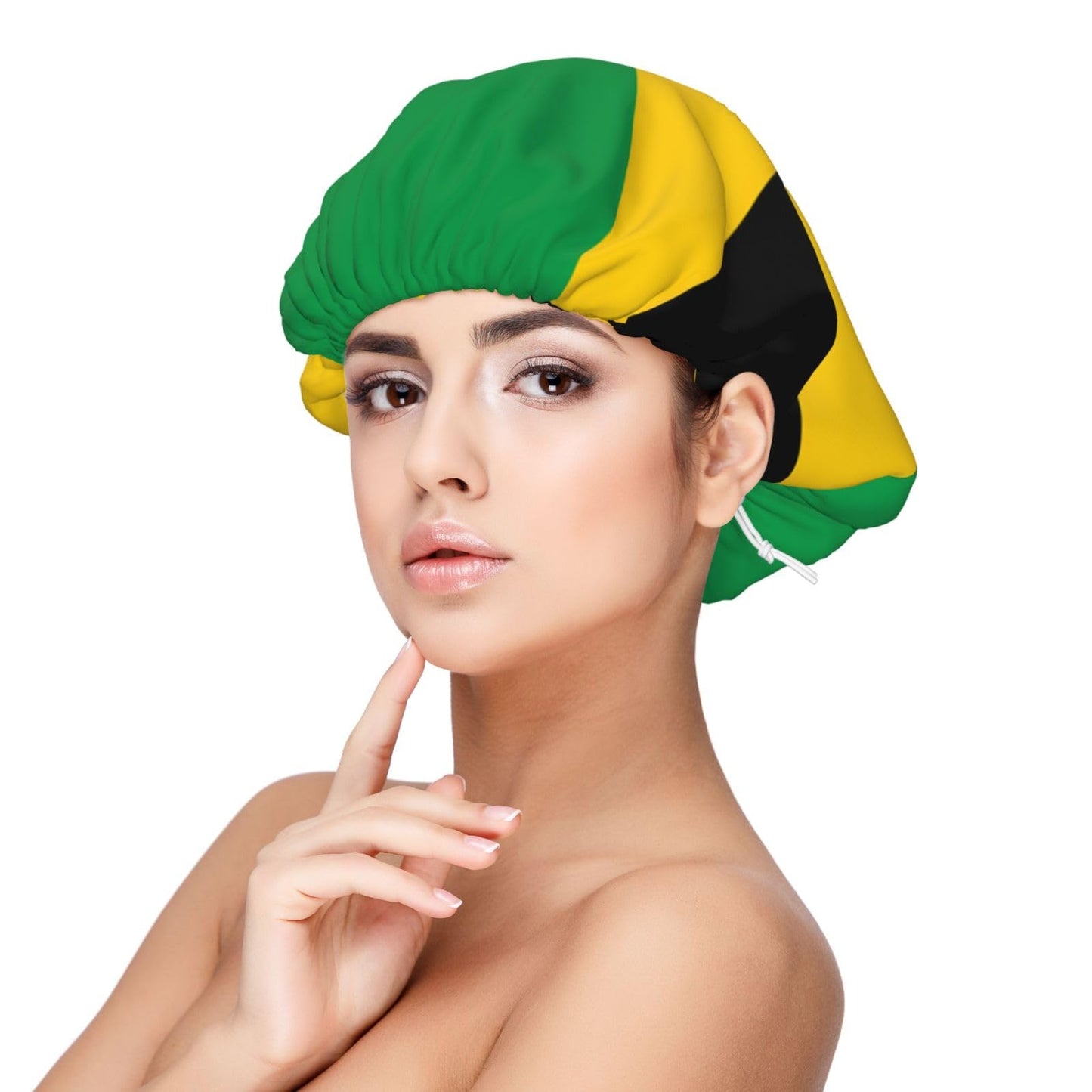 JxWCher Flag of Jamaica Print Satin Sleep Cap for Women - Soft Double Layer Satin Sleep Hat, Bonnets for Hair Protection Black Beauty and Personal Care JxWCher