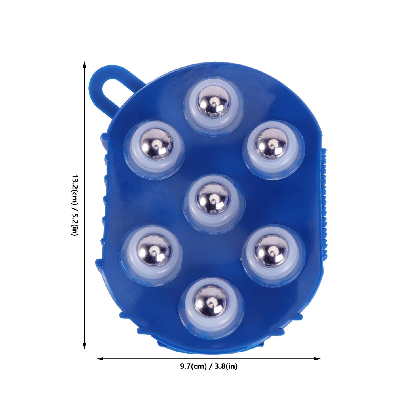 2pcs Palm Shaped Massage Glove Massage Bath Brush with 7 Metal Roller Ball Handheld Body Massager for Relieving Pain Muscle Soreness Cellulite (Blue) Beauty and Personal Care WRITWAA