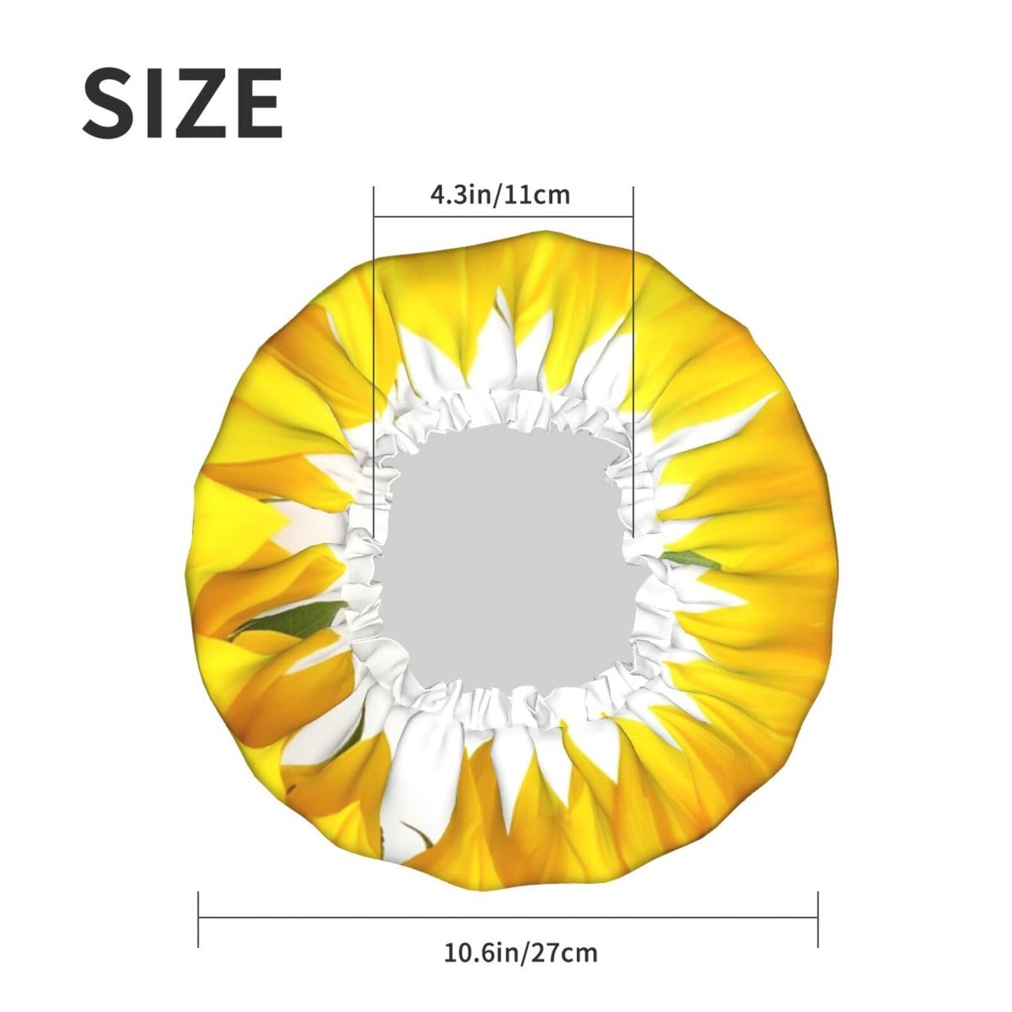 Sunflower Isolated Shower Cap for Women Men Large Reusable Shower Bonnet Double-Layer Waterproof Bath Caps Elastic Band Hair Hat for All Hairstyles Beauty and Personal Care BWLHJKE