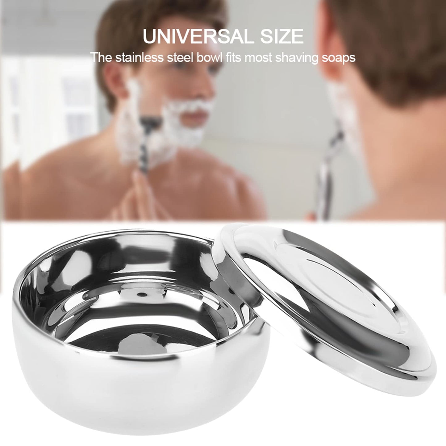 Semme Shaving Bowl For Men, Men Stainless Steel Shaving Soap Bowl with Lid,Shaving Soap Bowl,Shaving Mug Container,Easier to Lather,Fits Most Soaps Beauty and Personal Care Semme