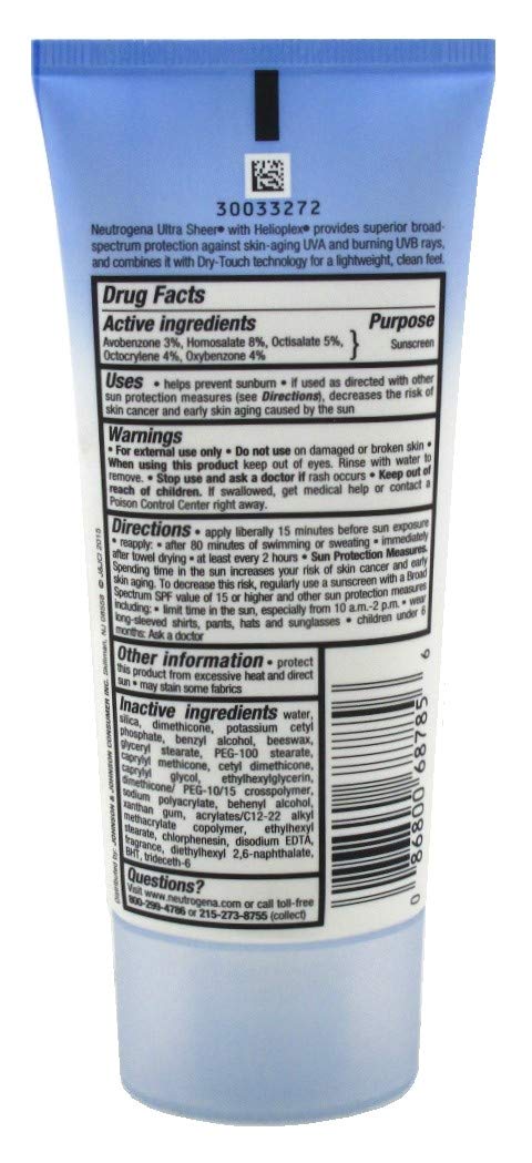 Neutrogena Ultra Sheer Spf#30 Dry Touch Lotion 3 Ounce (88ml) (2 Pack) Beauty & Personal Care Neutrogena