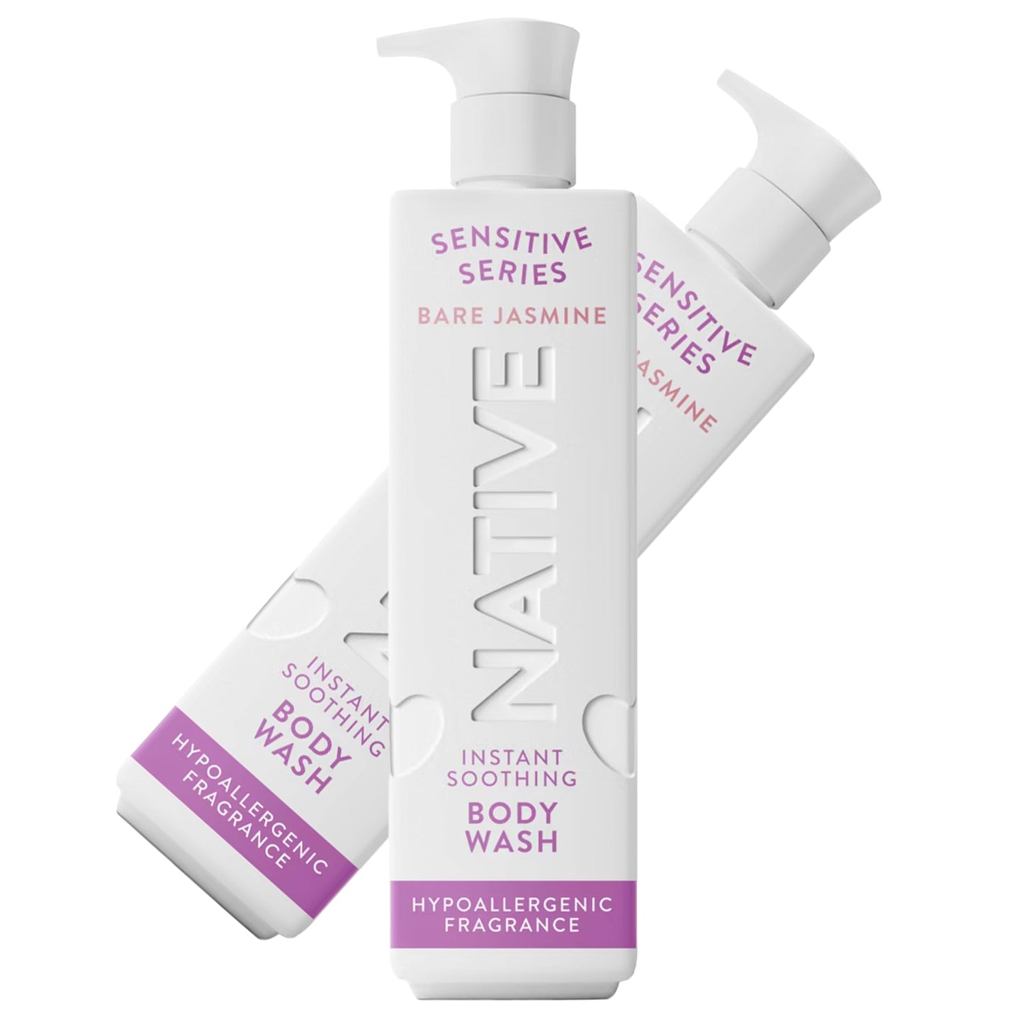 Native Sensitive Series Hypoallergenic Fragrance Free 24-Hour Hydrating Body Wash - Bare Jasmine - 18 fl oz: Paraben-Free, Sulfate-Free, Plastic Pump Beauty & Personal Care Native