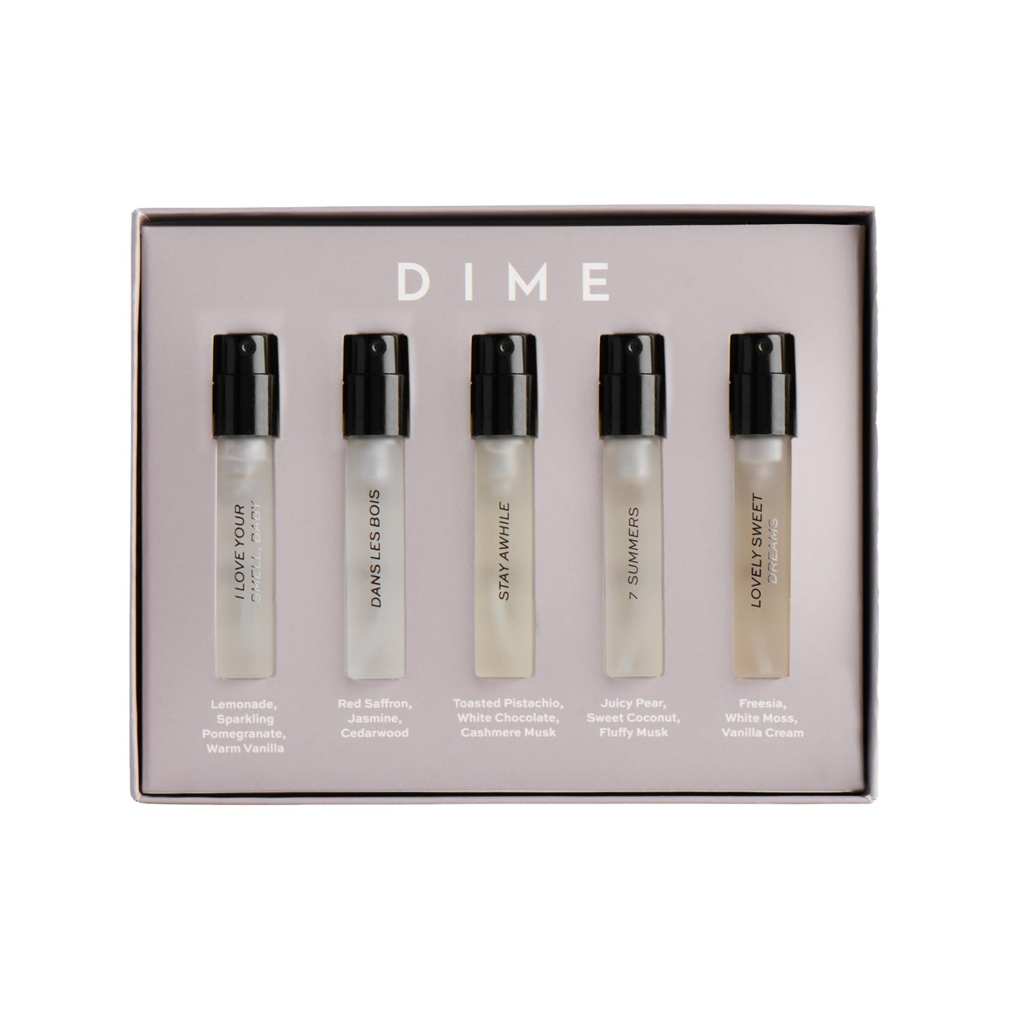 DIME Beauty Perfume Sampler, Hypoallergenic, Clean Perfumes, Eau de Parfum For Women (Set of 5, 2 ml) Beauty and Personal Care DIME Default Title