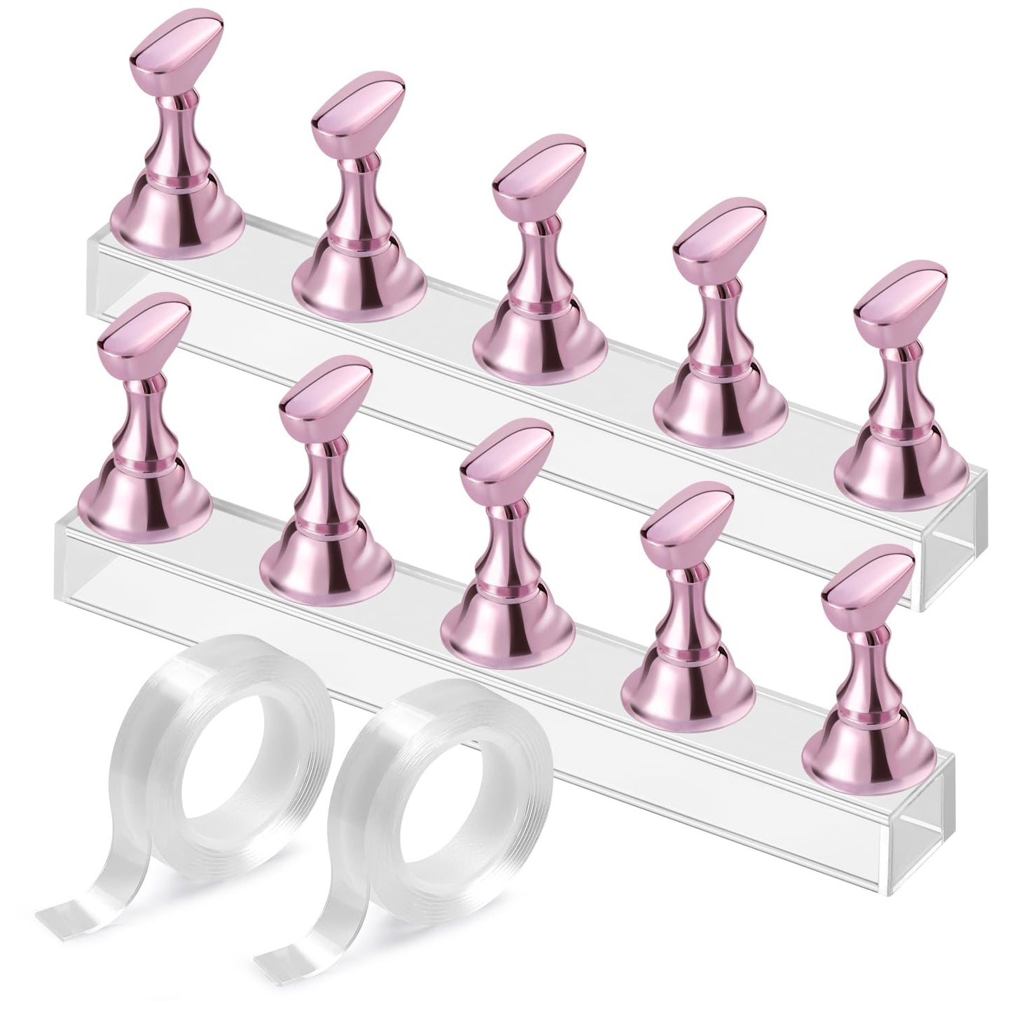 Etercycle Nail Stand Acrylic Nail Art Display Stand Practice Nail Holder for Painting Nails Magnetic Practice Stands with Double-sided Tape For DIY Beauty and Personal Care Etercycle Default Title